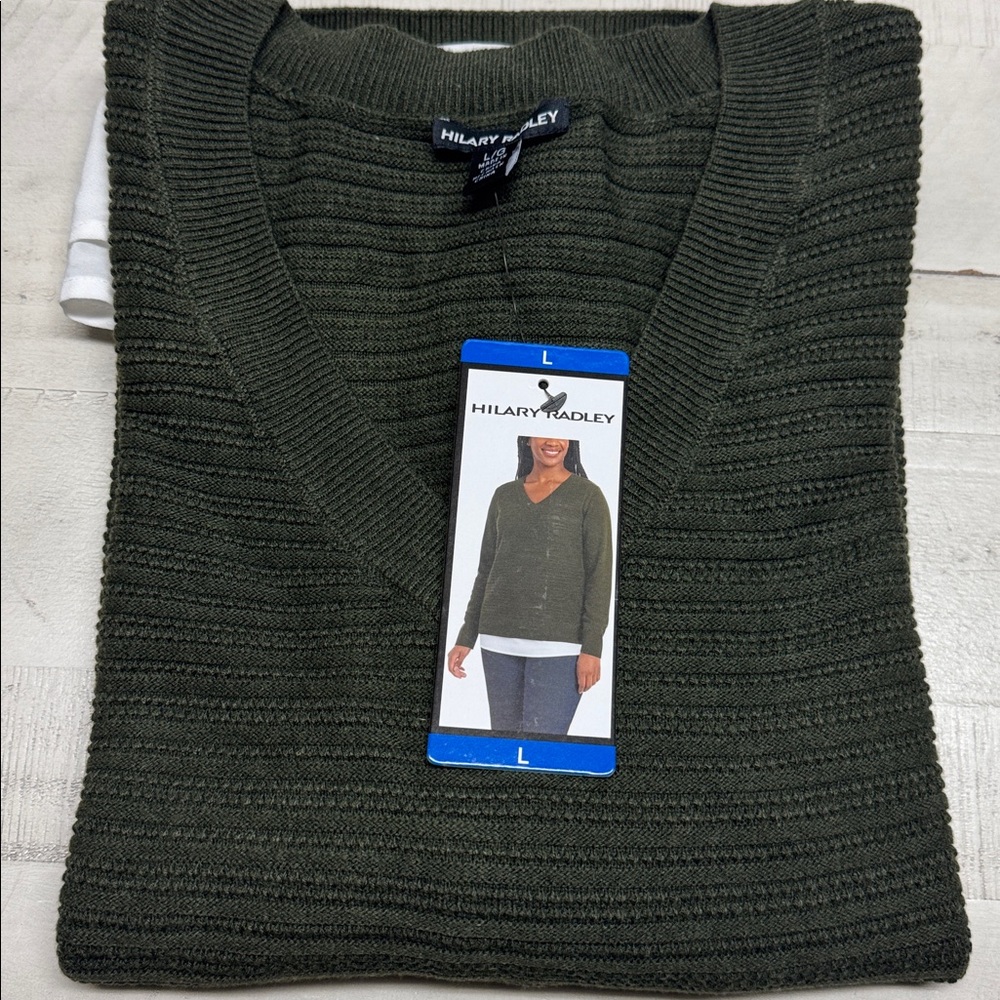Hilary Radley V Neck Sweater NWT